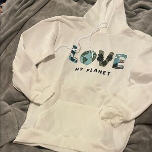 White 'Love My Planet' Women's Hoodie